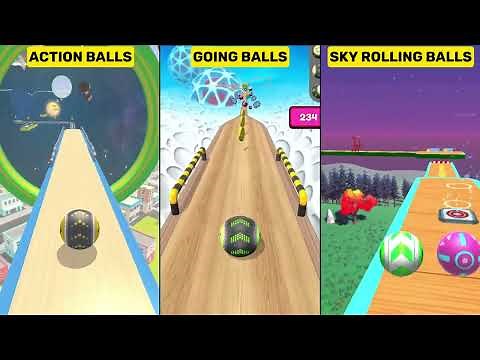 Going Balls vs Sky Rolling Ball 3D vs Action Balls Gameplay Comparison 001 (Android & iOS SpeedRun)