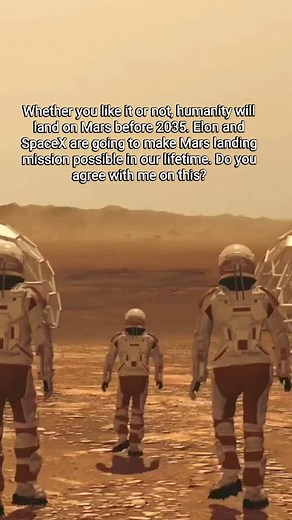57K views · 1.6K reactions | Whether you like it or not, humanity will land on Mars before 2035. Elon and SpaceX are going to make Mars landing mission possible in our lifetime. Do you agree with me on this? #Mars | Future Worlds | Facebook