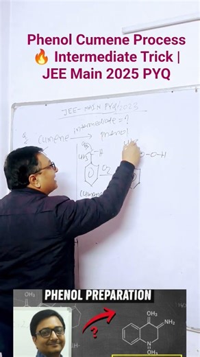 Phenol Cumene Process 🔥 Intermediate Trick | JEE Main 2025 PYQ