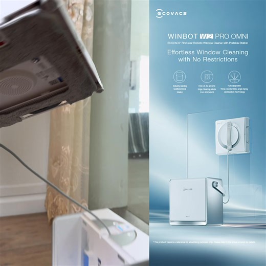 🚨Cleaning windows can be a risky task, so it's important to prioritize safety！🚨 The WINBOT W2 Pro OMNI offers a convenient and safe solution for window cleaning. With its exclusive Three-nozzle Wide-angle Spray Atomization Technology and WIN-SLAM 4.0 intelligent planning, your windows will be sparkling clean. Additionally, the 12-stage safety feature provides peace of mind while the robot does the work. Remember, safety first when it comes to window cleaning!💦🤖 | ECOVACS ROBOTICS
