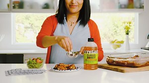 Super quick and easy recipe that delivers tasty and tender chicken wings! 1/2 cup BeeMaid Honey 1/3 cup soy sauce 1/4 cup chili sauce 1 teaspoon garlic salt ¼ teaspoon ground black pepper 8 drops red pepper sauce 3lbs. chicken wings or drumettes Combine BeeMaid Honey, soy sauce, chili sauce, garlic salt, pepper and red pepper sauce. Arrange chicken in single layer in a 9x13-inch baking pan and pour on sauce. Turn chicken over to coat with sauce. Bake at 350°F for one hour, turning over once. Coo