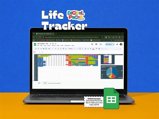 Excel Life Tracker | Hourly Habit, Time Tracking With Charts (digital Download) - Etsy