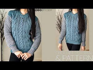 How To Crochet A Cable Stitch Sweater | Pattern & Tutorial DIY