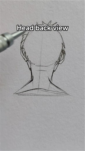 Head back view | Drawing Guide #drawing #drawinglessons #tutorial #shorts
