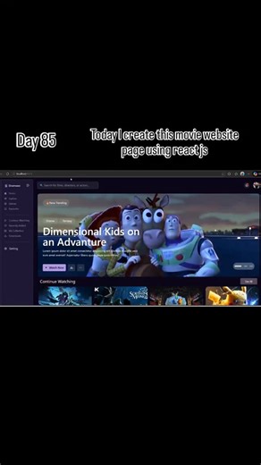 Nikhil__Gupta on Instagram: "🎬⚛️ Day 85 – Sheriyans Coding School Today I created a movie website page using React.js! Learning how to structure components and build real-world UI 🚀 Thanks to Sarthak Sharma for the guidance 🙌 #Day85 #ReactJS #MovieWebsite #Page #FrontendDev WebDevelopment LearningJourney SheriyansCodingSchool"