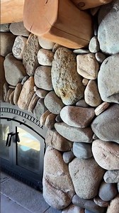 Beautiful River Rock Fireplace