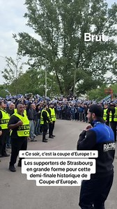 Les supporters de Strasbourg en grande forme pour cette demi-finale historique de Coupe d’Europe. #strasbourg #rcstrasbourg