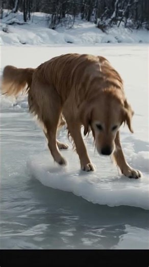 dog jumping in ice water 🌊🤯 #dog #funny #shorts