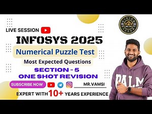 Infosys 2025 Numerical Puzzle Test | Most Expected Questions | Section 5 One Shot Revision