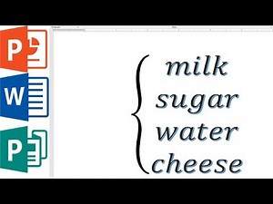 How to make left curly bracket encompass multiple lines MS word \\ PowerPoint \\ publisher