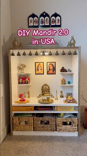 DIY Pooja Mandir at your home in USA🙏🏼🪔 #diy #mandir #homemade #temple #indiantraditions #culture