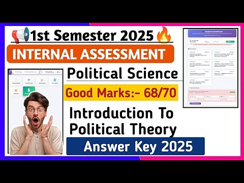 1st semester political science introduction to political theory answer key 2025 l 1st semester IA