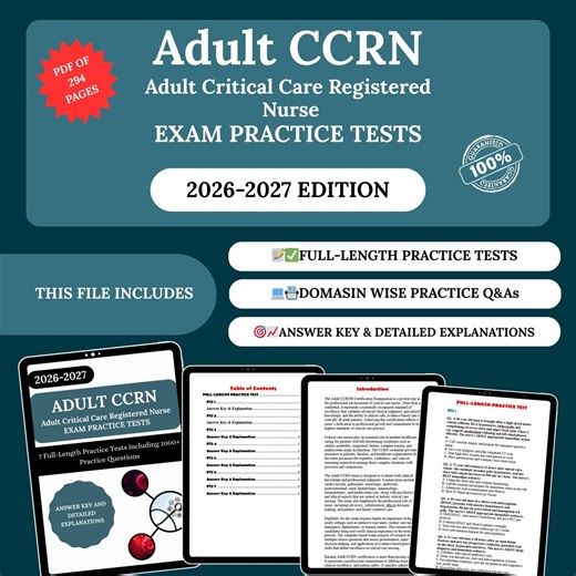 CCRN Practice Test 2026 | 7 Full Length CCRN Practice Test | 700  Questions | CCRN Exam | Adult Critical Care Registered Nurse Practice Exam - Etsy Australia