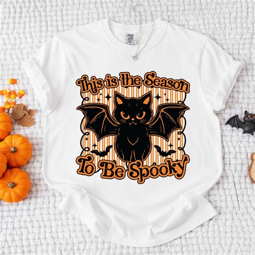 Saison effrayante chauve-souris chat SVG PNG, Halloween Design - Etsy France