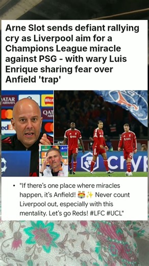 Arne Slot sends defiant rallying cry as Liverpool aim for a Champions League #sports #news