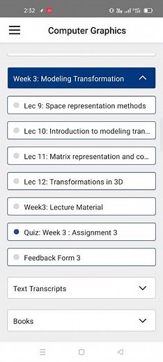 COMPUTER GRAPHICS WEEK 3 KEY NPTEL 2025