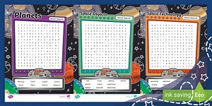 Space-Themed Word Searches (Ages 5 - 7)