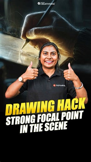 Drawing Hack: How to Create a Strong Focal Point in Your Scene #shorts