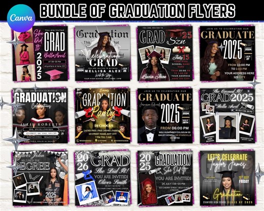 Graduation Flyer | Customizable DIY Invitation Flyer | Graduation Invitation Flyer | Social Media Flyer | Simplistic | Class of 2025 - Etsy