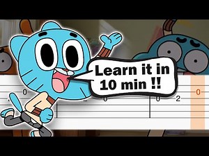 The Amazing World of Gumball - Theme Song - EASY Guitar tutorial (TAB)