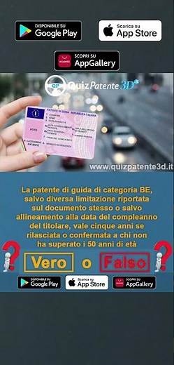 The BE license is valid for 5 years if issued or renewed to drivers under 50 years of age.