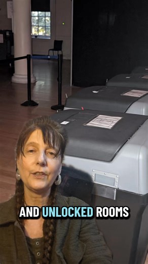 #Voting machines left unattended in an unlocked room. Photos taken yesterday after #EarlyVoting as part of our #CountTheVote #election verification program. If you value what you're learning from us, please support our work with a tax-deductible donation at SMARTelections.us. Thx for all you do! | SMART Elections