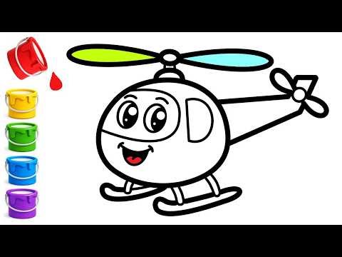 Draw and Color a Cute Helicopter 🚁🎨 | Easy Drawing for Kids