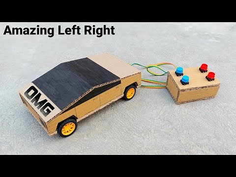 How to make rc car- with cardboard at home-tesla rc cardboard car-Remote Control car 🚗.