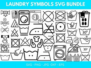 Laundry Symbol SVG Bundle: Cloth Care Icons for Cricut (digital Download) - Etsy