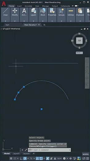 How to Use Break & Break At Point Tools in AutoCAD? #short #AutoCad