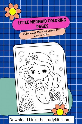 Little Mermaid Coloring Pages Underwater Mermaid Scenes for Kids to Color