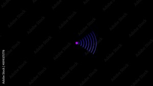Animation of Wi Fi wave signal. isolated on transparent. WI fi animation. 4k animation For gradient colors. A black background.