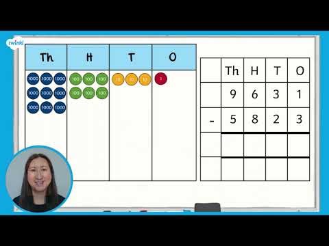 Subtract 4 digit numbers with exchanging