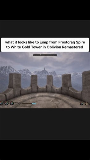 73K views · 523 reactions | This is what it looks to leap from Frostcrag Spire to White Gold Tower. They said their Acrobatics are 2000+, Speed is 2500+, and Athletics is 1000+ :skankyskoomaaddict #oblivion #gaming #OblivionRemastered | Elder Scrolls & Fallout Screenshots | Facebook