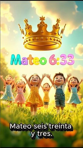 👑✨ Mateo 6:33 ㅣ ¡Busca primero el reino de Dios! 🎶🌈 #bibliaparaniños #cancióninfantil