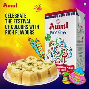 Enhance your Holi feast with the purity of Amul Ghee. Now in a tamper proof pack. | Amul
