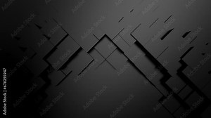 Geometric Shapes Form a Wave. Abstract motion, two color, 3d rendering, 4k resolution