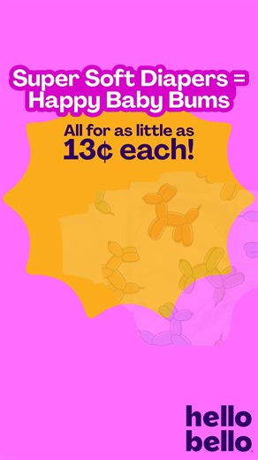 5.1K views | Super-soft and absorbent diapers for as little as 13 CENTS each delivered right to your door? Now that's something to smile about!  Check out Hello Bello's huge diaper sale and save now, 'cause this is for a limited time only!  | Hello Bello | Facebook