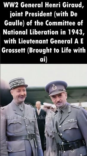 1943General Henri Giraud with General A.E Grosset Brought to Life | HD Animated Colorized Photograph
