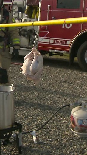 Deep frying a turkey can be incredibly dangerous because of the hot oil and open flame that can lead to house fires and burn injuries. Sacramento fire officials gave a demo showing this fire to spread awareness about safety techniques. Learn more on KCRA.com.