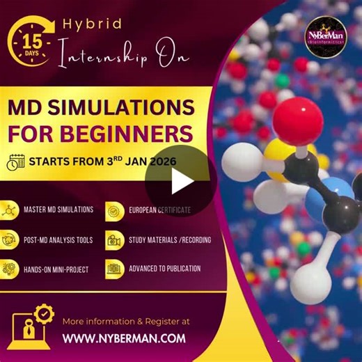 #moleculardynamics #gromacs #cadd #drugdiscovery #computationalbiology #structuralbiology #bioinformaticstraining #bioinformaticsinternship #researchinternship #biotechstudents #lifesciencestudents… | NyBerMan Certification & Training