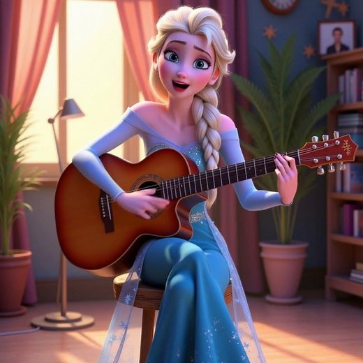 Elsa Plays Guitar & Asks Heartfelt Frozen Questions