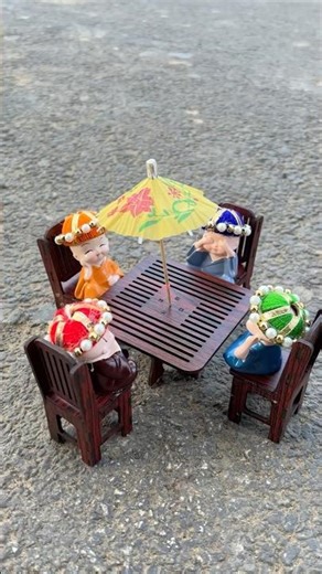 Mini four chair table set unboxing and review 😍 #shorts