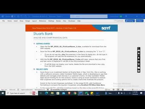 New Perspectives Excel 2019 | Module 4: SAM Project 1b Stuarts Bank #newperspectives