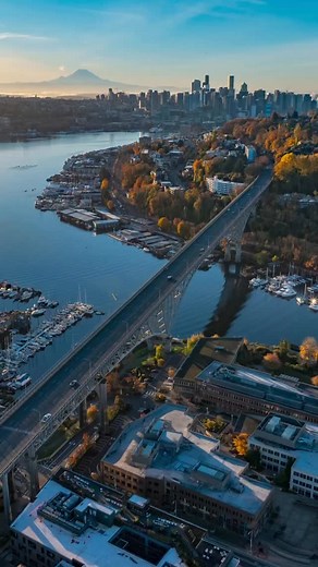 3.6K views · 720 reactions | There’s something special about autumn sunrises in Seattle — quiet streets, cool air, and skies that remind you change can be beautiful.  #seattlewashington #seattle #washington #drone #hyperlapse #pnwonderland #rainierwatch | Its John | Facebook