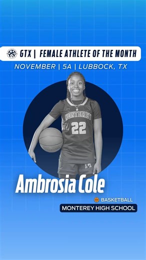 Greater Texas Ford Dealers on Instagram: "Ambrosia “Bro Bro” Cole delivered a season built for legends. She led Monterey to a 2025 UIL 5A DII state title, ranked among the nation’s top 100 juniors, and averaged a blazing 31 PPG with a career-best 41. She added 16 points and 12 boards in last year’s championship game, proving she shows up when it counts. Now a Texas Tech commit, she stands as the Class 5A Greater Texas Ford Dealers Female Athlete of the Month. 🏷️: ambrosia_cole11 @monterey_hs @l