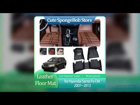 Car Leather Floor Mat for Hyundai Santa Fe CM 2007~2012 2008 Foot Interior Liner Waterproof Carpet P