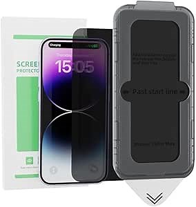 MedEX 2 Pack Privacy Anti Scratch Unbreakable Glass Combo Screen Protector for iPhone 15 Pro Max Bare Metal Vision, HD Clear, Anti-Finger print.