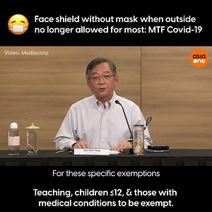 5.4K views · 17 reactions | From 2 June onwards, face shields will be treated differently from face masks, and will only be allowed for specific exempt groups or settings. Read more: https://www.asiaone.com/singapore/coronavirus-face-masks-be-default-option-people-when-out-face-shields-dont-provide-enough | AsiaOne | Facebook