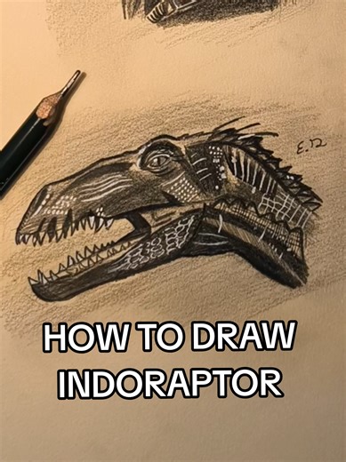 How to Draw Indoraptor from Jurassic World! Which character should I teach next? #howtodraw #jurassicpark #indoraptor #jurassicworld #artistsoftiktok Indoraptor Drawing Tutorial